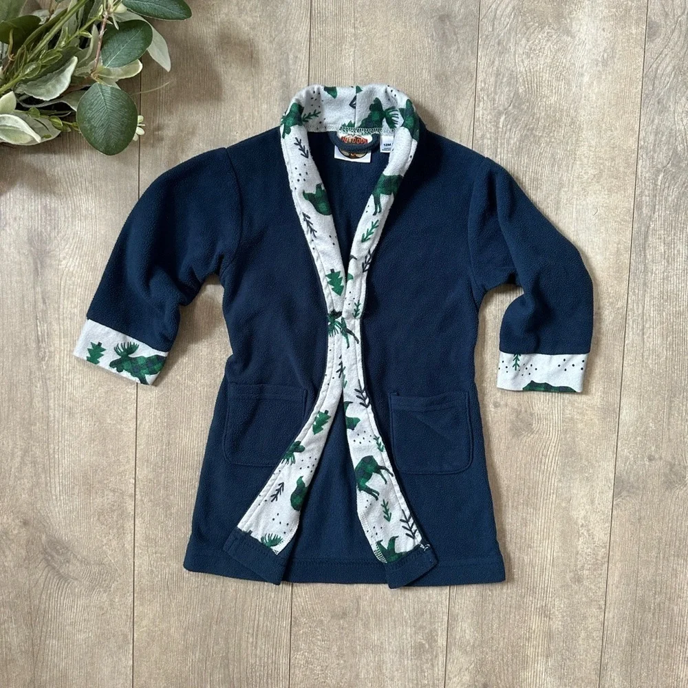 Vintage Bass Pro Shops Baby Boy Rustic Forest Animal Cozy Robe Like New